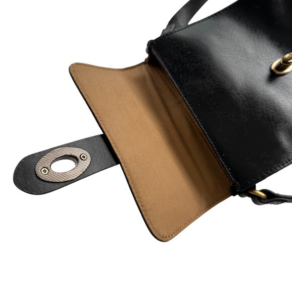Kelsi Dagger Black Crossbody with Gold Clasp - Picture 12 of 16